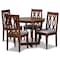 Baxton Studio Julie Grey Upholstered and Walnut Wood 5-Piece Dining Set 172-9878-10897 - alternate 1